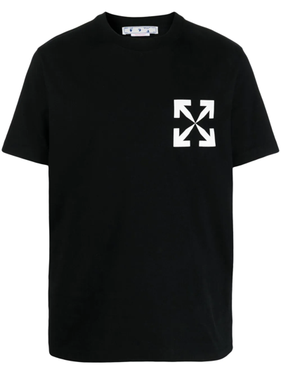 Off-white Graffiti Arrow Slim Cotton T-shirt In Black