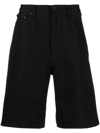 Off-white Seasonal 5 Pocket Wave Denim Shorts In Black