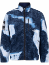 Supreme X The North Face Bleached Denim Fleece Jacket In Blue