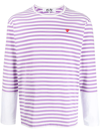 Comme Des Garçons Play Long-sleeved Stripe Print T-shirt In Violett