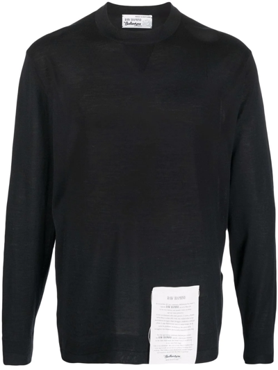 Ballantyne Logo Patch Cashmere Jumper In Schwarz