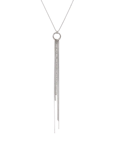 Peserico Crystal-chain Drop Necklace In Silber