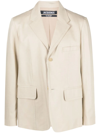 Jacquemus Disgreghi Slub Woven Blazer In Nude