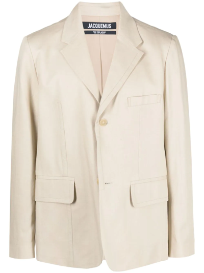 Jacquemus Single-breasted Blazer In Beige
