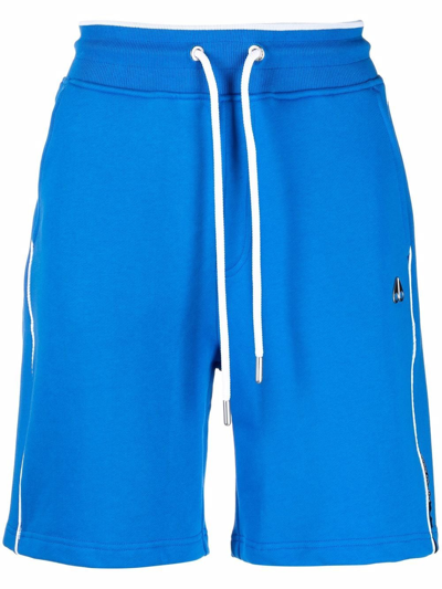 Moose Knuckles Logo-plaque Track Shorts In Blau