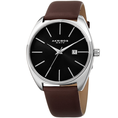 Akribos Xxiv Element Quartz Black Dial Mens Watch P50169 In Black,brown,silver Tone