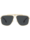 Versace Men's Ve2242-100287 Fashion 61mm Gold Sunglasses In Grey