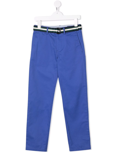 Ralph Lauren Kids' Bedford Belted Chino Trousers In Blau