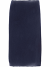 Miu Miu Low-rise Faded Cotton Midi Skirt In Blue