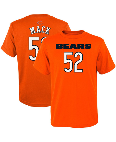 Outerstuff Youth Boys Khalil Mack Orange Chicago Bears Mainliner Player Name And Number T-shirt