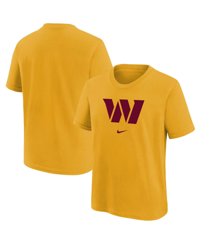 Nike Big Boys  Gold Washington Commanders Team Logo T-shirt