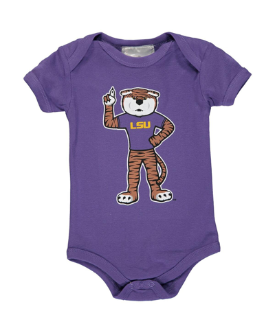 Two Feet Ahead Babies' Infant Boys And Girls Purple Lsu Tigers Big Logo Bodysuit