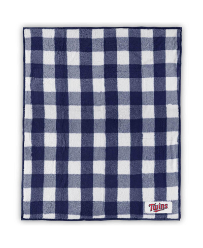 Logo Brands Minnesota Twins 50" X 60" Buffalo Check Frosty Fleece Blanket