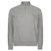 Ralph Lauren Mesh-knit Cotton Quarter-zip Sweater In Grey