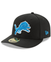 New Era Men's  Black Detroit Lions Omaha Low Profile 59fifty Fitted Hat In Black