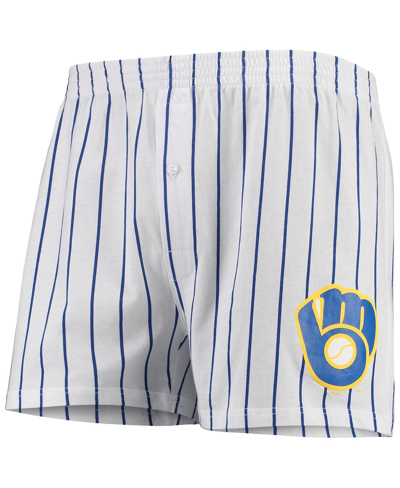 Concepts Sport Men's  White Milwaukee Brewers Vigor Boxer Shorts