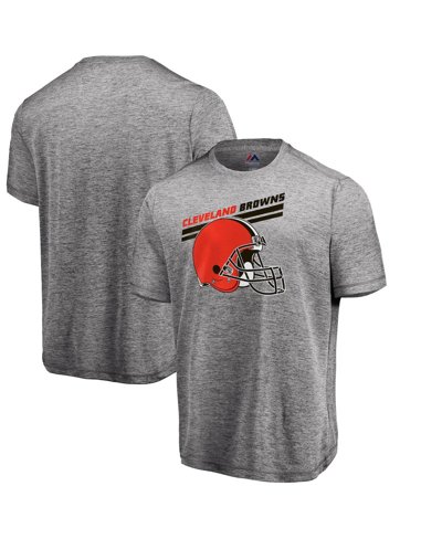 MAJESTIC MEN'S MAJESTIC HEATHER GRAY CLEVELAND BROWNS SHOWTIME PRO GRADE T-SHIRT