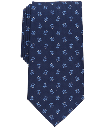 Club Room Men's Classic Floral Neat Tie, Created For Macy's In Navy