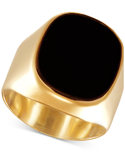 Macy's Men's Onyx Ring In 10k Gold