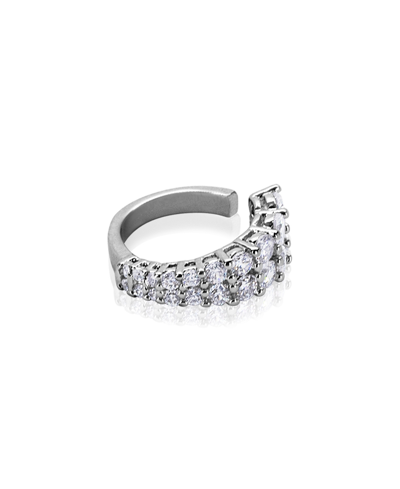 Oma The Label Amo Double Row Ear Cuff In Silver Tone