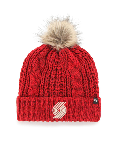 47 Brand Women's '47 Red Portland Trail Blazers Meeko Cuffed Knit Hat With Pom