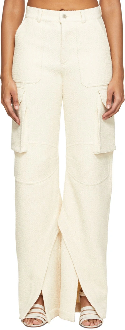 Attico Off-white Nox Cargo Trousers In Neutral