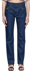 VERSACE JEANS COUTURE BLUE ICON BUCKLE JEANS