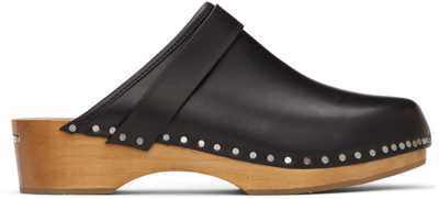 Isabel Marant Thalie Leather & Wood Clogs In Black
