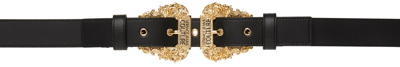 Versace Jeans Couture Black Couture1 Double Buckle Belt In E899 Black