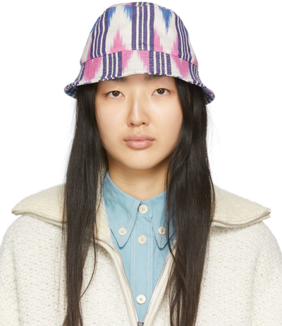 Isabel Marant Haley Stripe Printed Canvas Bucket Hat In Multi