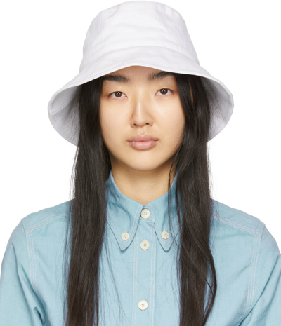 Isabel Marant White Denim Loiena Bucket Hat
