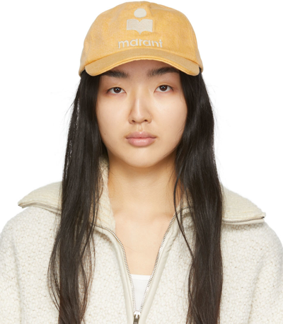 Isabel Marant Tyron Hats In Yellow Cotton In Yellow,pink
