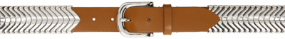 Isabel Marant Tan Tehora Belt In Natural Silver