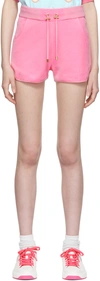Balmain Logo-print Drawstring Cotton Shorts In 4kg Rose