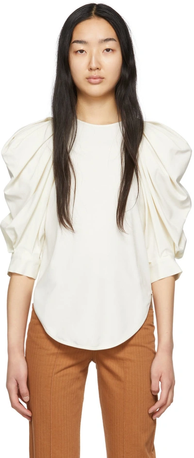 Isabel Marant Surya Gathered Crepe Top In White