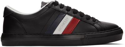 Moncler Black New Monaco Low Sneakers In 999 Black
