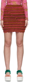Anna Sui Pink Konry K Edition Ombre Crochet Miniskirt In Raspberry