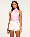 Ramy Brook Lori Tie-neck Silk Halter Top In Opal Pink