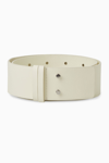 Cos Wide Leather Belt In White