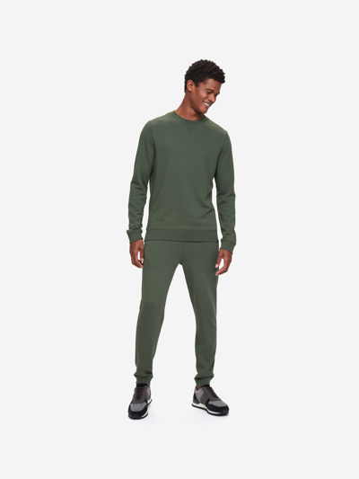 Derek Rose Quinn Cotton And Modal-blend Jersey Sweatshirt In Green