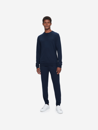 Derek Rose Quinn 1 Cotton And Modal-blend Jersey Sweatshirt In Navy