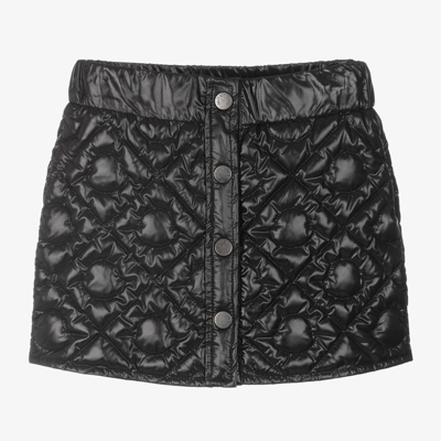 Moncler Kids' Girls Black Down Quilted Logo Skirt