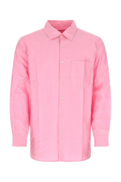 Dries Van Noten Long Sleeved Buttoned Shirt In Pink