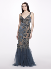 MARCHESA FITTED SLEEVELESS GOWN