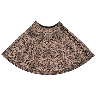 Alaïa Ladies Black Patterned Flare Skirt