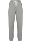 MONCLER LADIES GREY COTTON TAPERED TRACK PANTS, SIZE MEDIUM