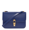 Saint Laurent Carre Leather Satchel Shoulder Bag In Blue