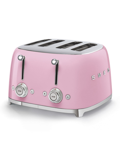 Smeg Retro 4 Slot Toaster In Pink