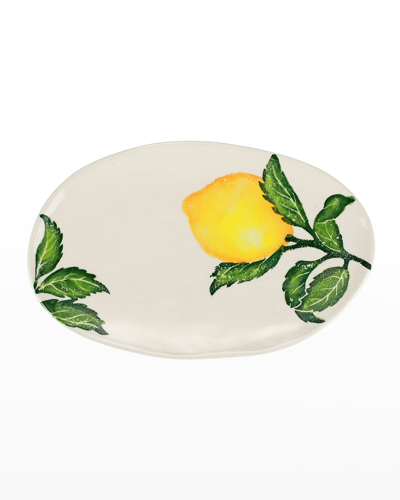 Vietri Limoni Small Oval Platter In Yellow