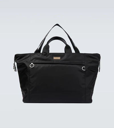 Dolce & Gabbana Nylon Travel Bag In Black/black
